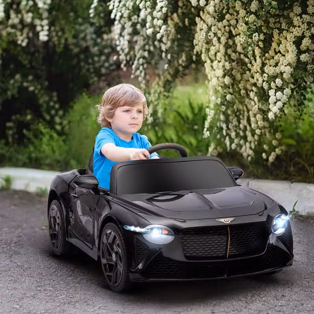 HOMCOM Bentley Bacalar Licensed 12V Kids Electric Ride-On Car with Remote Control, Black