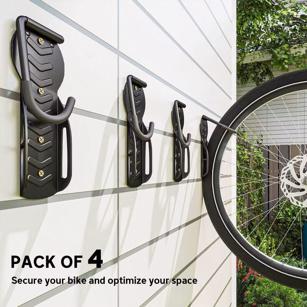 STILVORA Set of 4 Foldable Bike Wall Racks in Black – 6