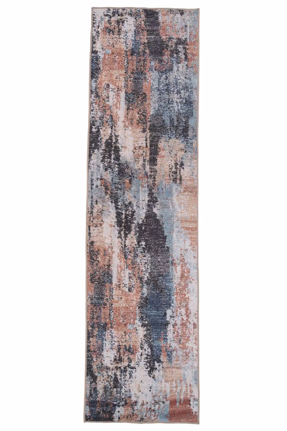 Kukoon Abstract Multi Colour Blue and Grey Machine Washable Soft Area Rug, W: 80 cm, L: 300 cm – 5