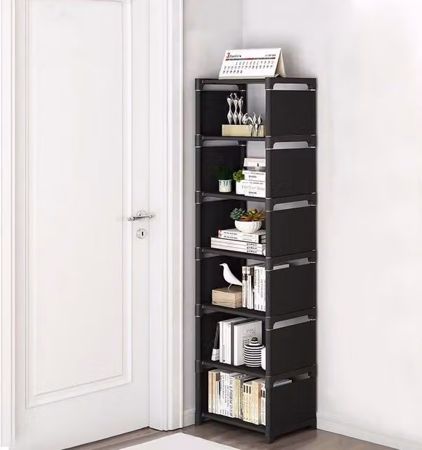 Lifeideas Minimalist Black Metal and Plastic Freestanding Shoe Rack for Hallways, Height: 107 cm