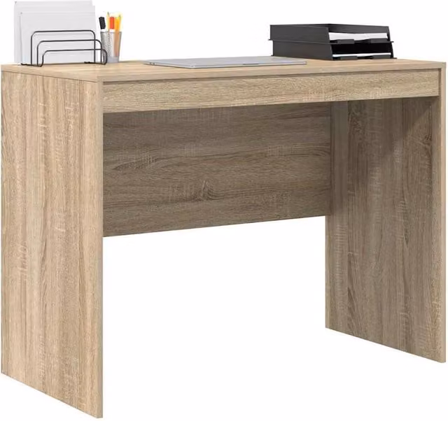 Berkfield Home Modern Writing Desk in Sonoma Oak with MDF and Oak Veneer, W/D/H: 127 x 60 x 76 cm