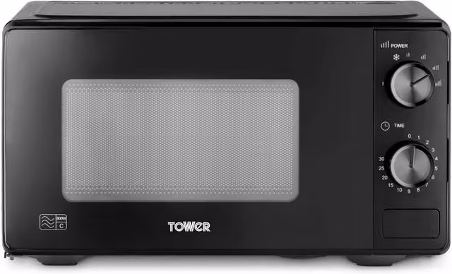 Tower 20L Solo Manual Countertop Microwave in Black