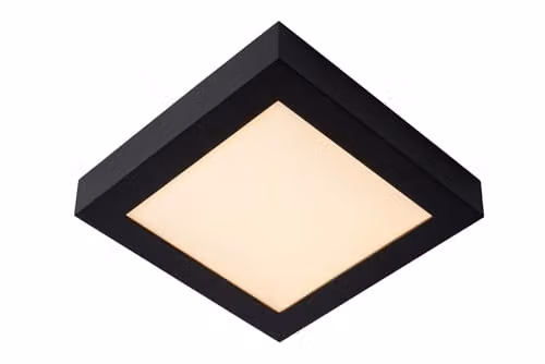 Lucide Brice Square LED Dimmable Flush Ceiling Light for Bathrooms, Black – 1