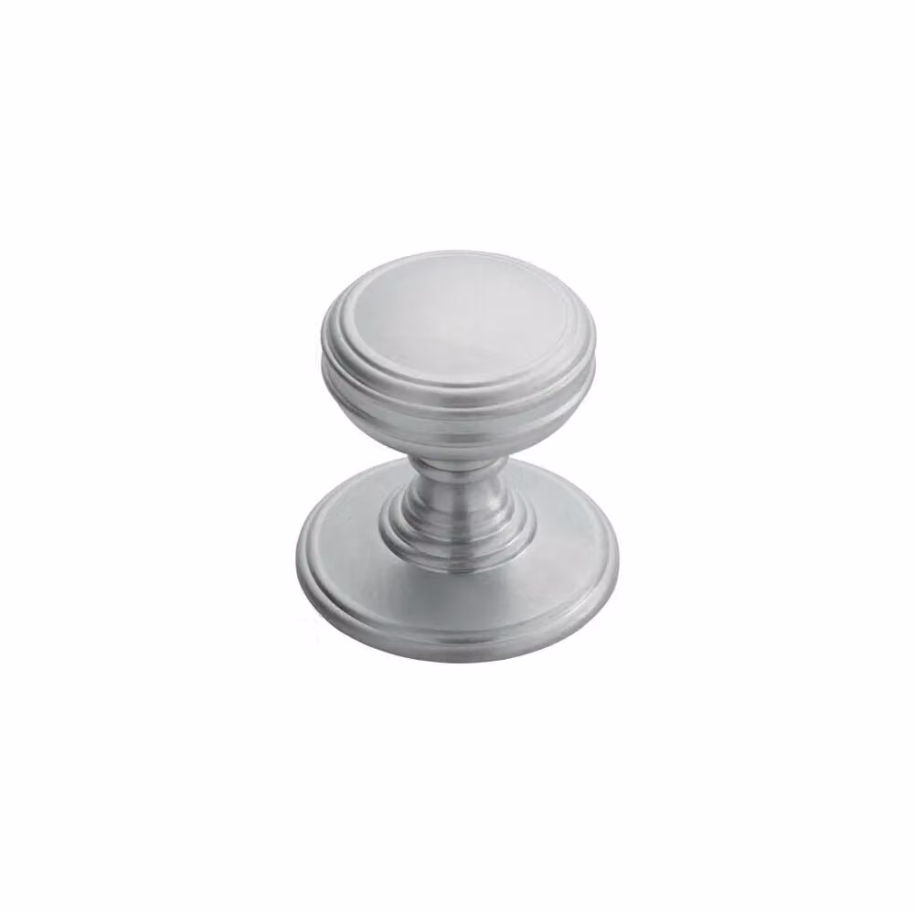 Loops 4x Ringed Tiered Cupboard Door Knobs in Satin Chrome, 38mm Diameter – 2
