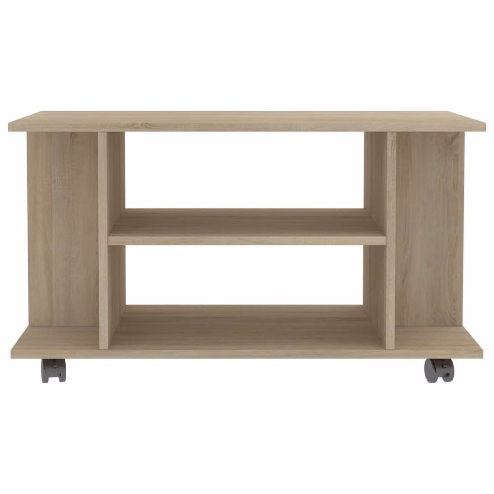 Berkfield Home TV Cabinet with Castors in Sonoma Oak Brown, W/D/H: 80 x 40 x 45 cm – 4