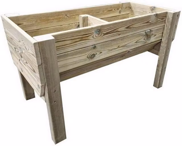 Churnet Valley Garden Furniture Ltd Pack of 2 Brown Wooden Veg Trug Planters, W: 180 cm