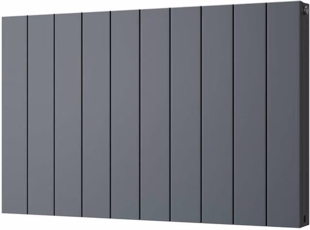 UK Radiators Thetford Anthracite Horizontal Designer Radiator Smooth Aluminium, W: 93.6 cm, H: 60 cm