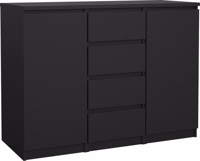 Furniture To Go Naia Sideboard in Black with 4 Drawers and 2 Doors