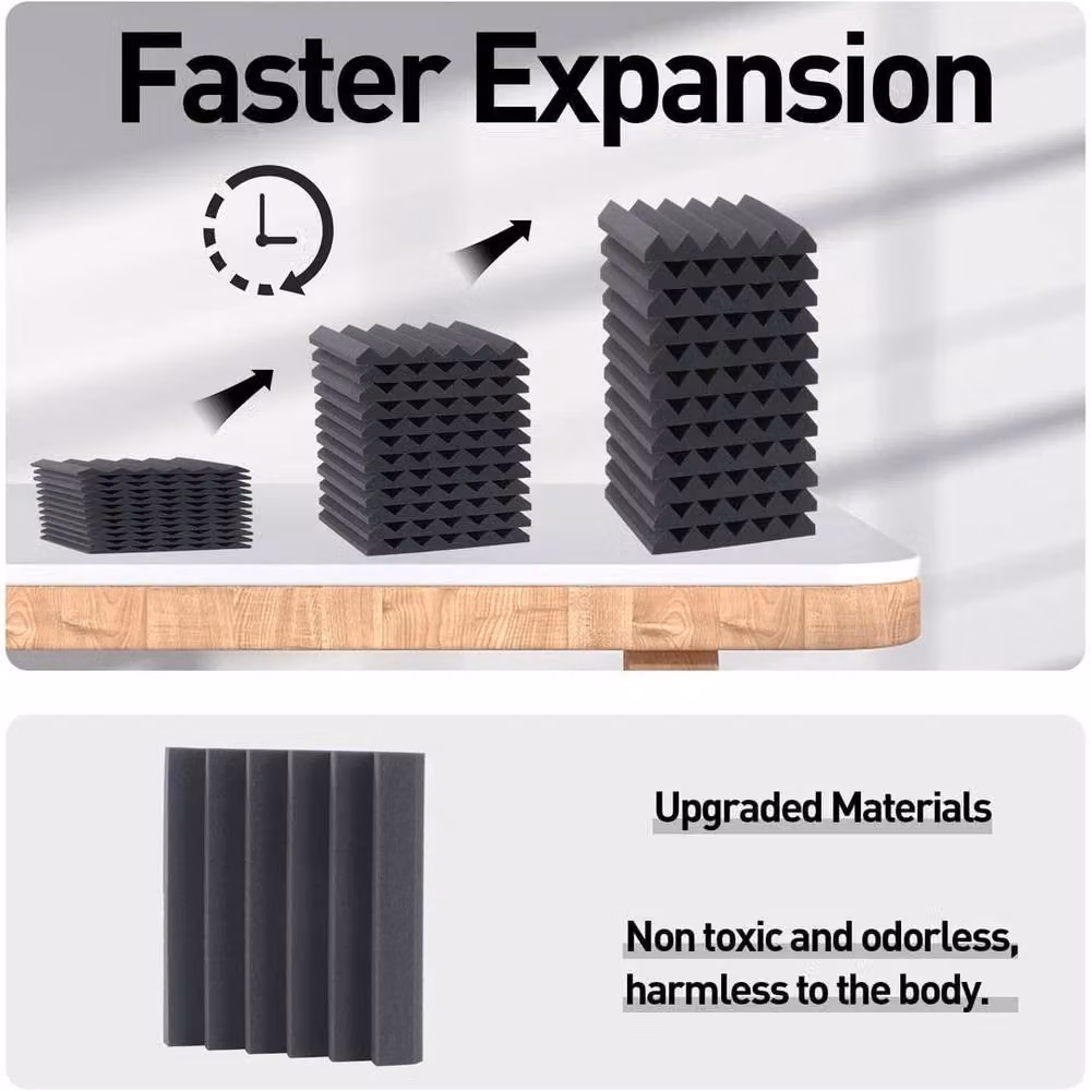 Kelvenix 12-Piece Black Ridge Acoustic Foam Tiles and Bass Trap Soundproofing Set, W: 30.5 cm x H: 30.5 cm – 4