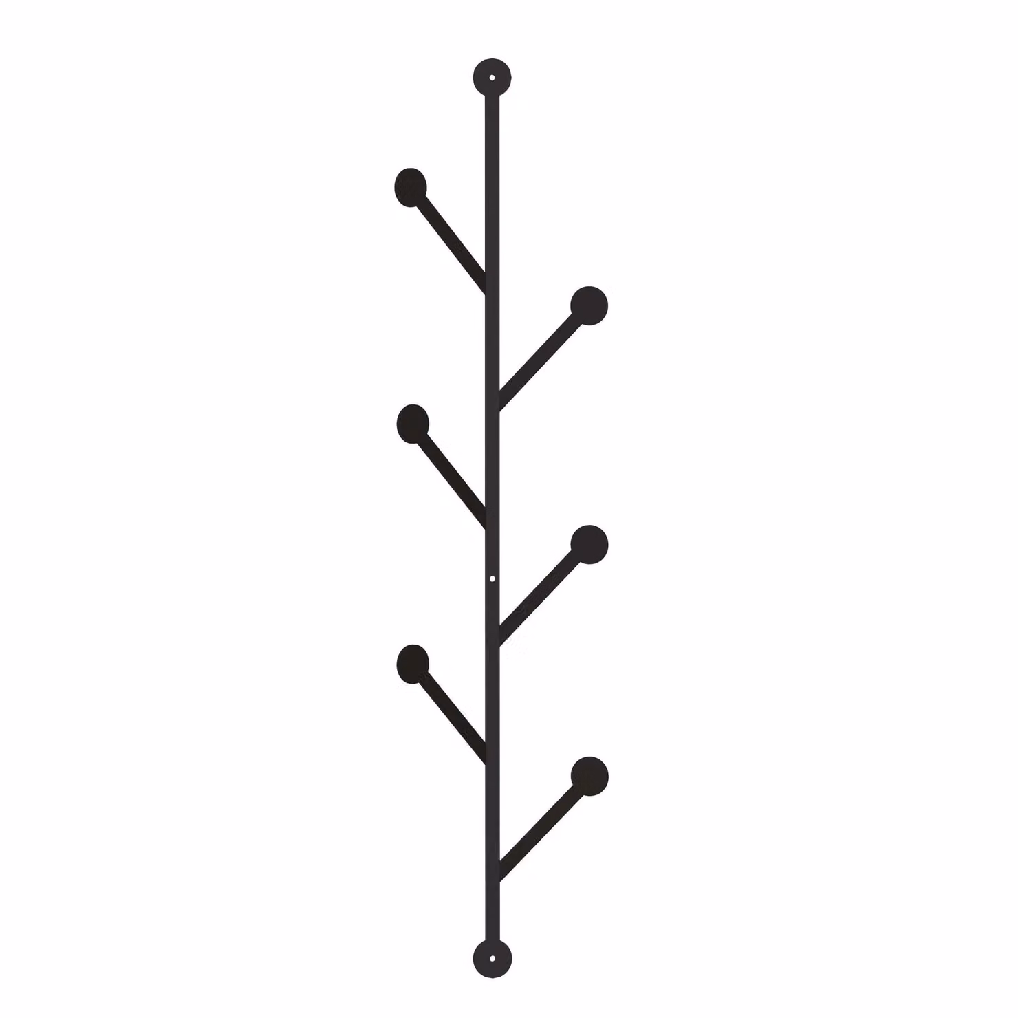 Decortie Ponpon Black Metal Wall-Mounted Coat Hanger with 7 Hooks – 2