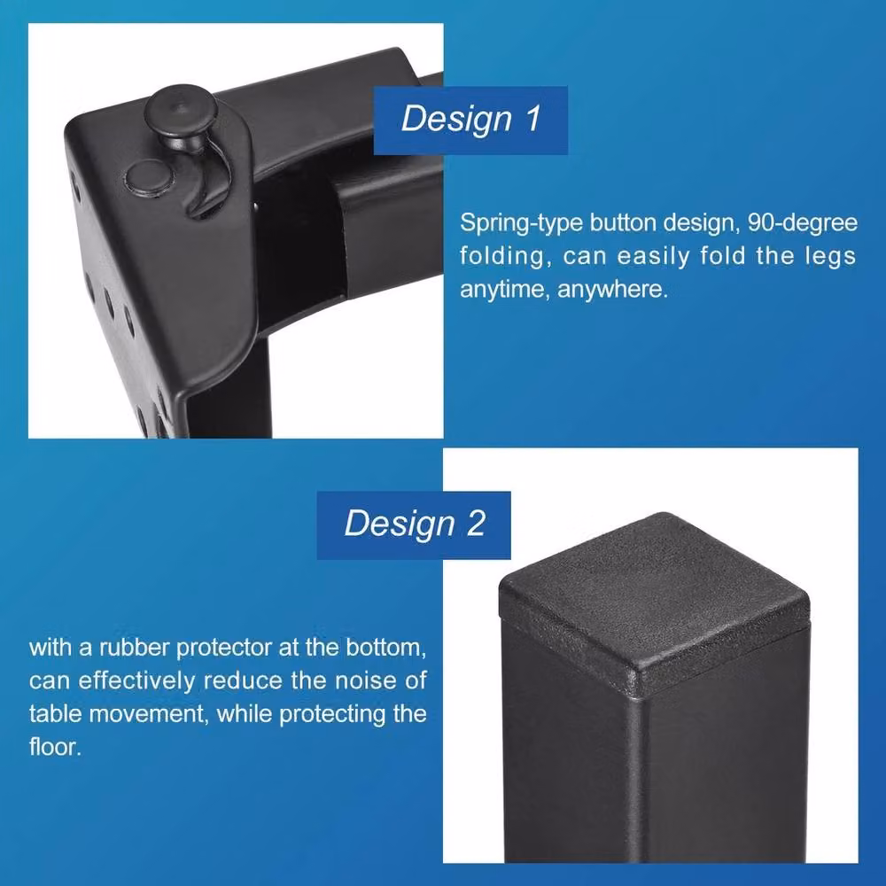 Nordara Set of 4 Matt Black Metal Foldable Table Legs, Height: 32 cm – 3