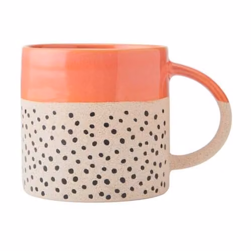 Mikasa Stoneware Mug in Orange Glaze with Blue Label, 390ml – 1