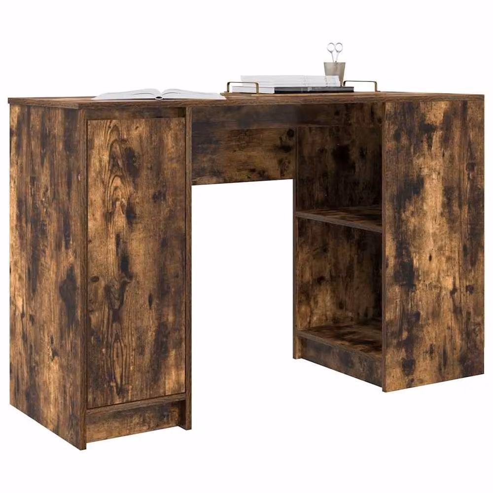 Berkfield Secretary Home Desk in Smoked Oak Brown, W/D/H: 120 x 42 x 76 cm – 3