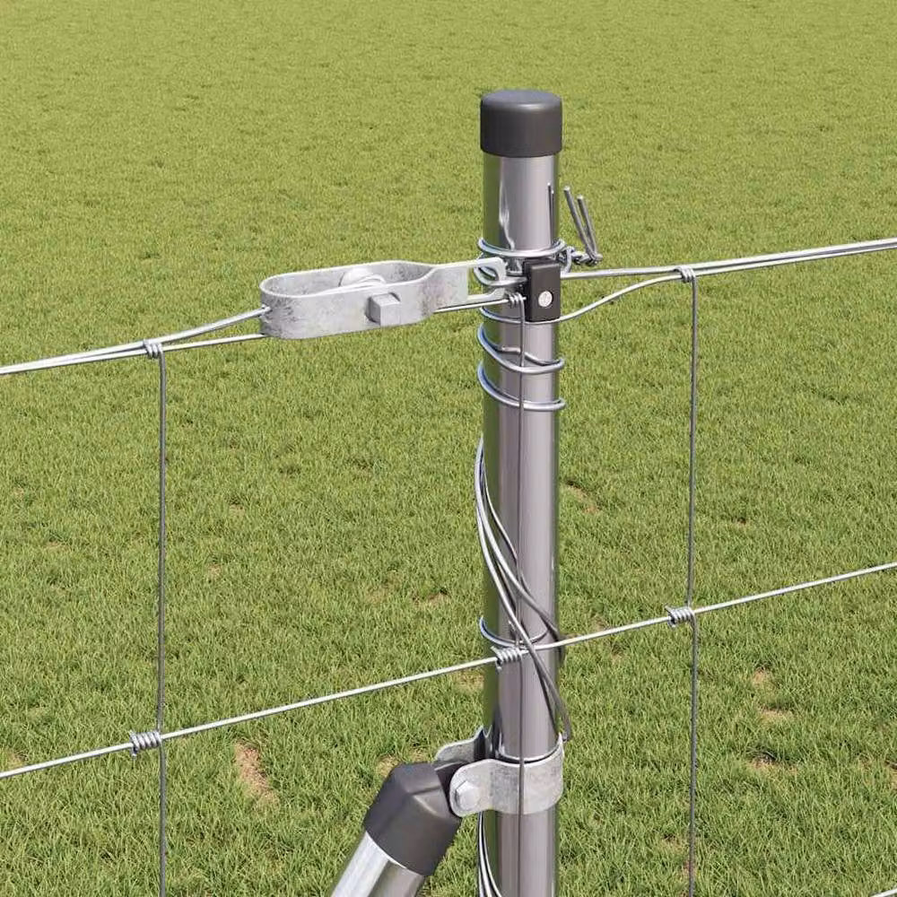 Berkfield Home Field Fence Galvanised Steel in Silver, H 140 cm x W 25 m – 3