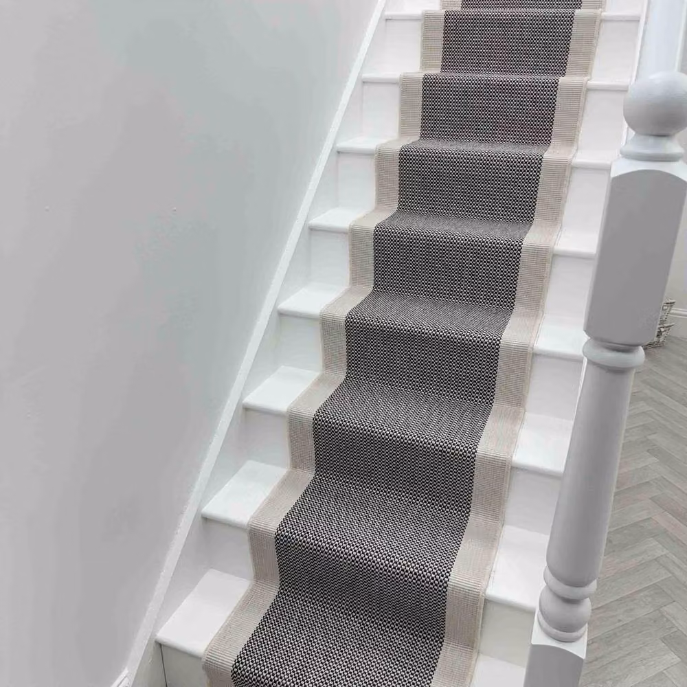 runrug Vichy Reversible and Durable Stair Runner Carpet, Black, W: 70 cm, L: 660 cm – 3