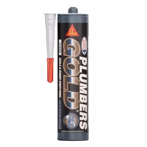 Everbuild Plumbers Gold Mould Shield Silicone Sealant, Clear, 290 ml – 1