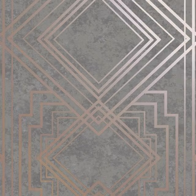 Holden Décor Delano Geometric Textured Wallpaper in Grey and Gold