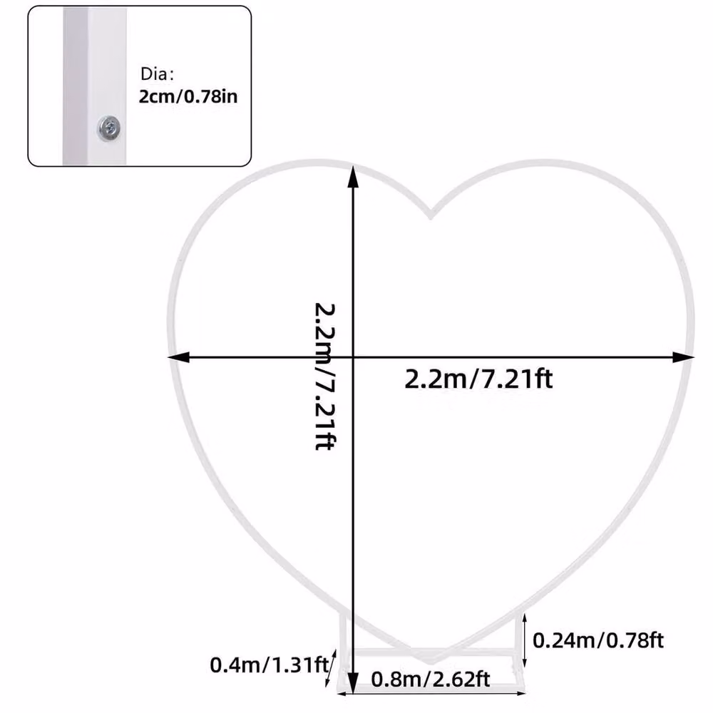SPETLEK White Heart Shape Metal Wedding Arch Stand, Height: 220 cm – 2