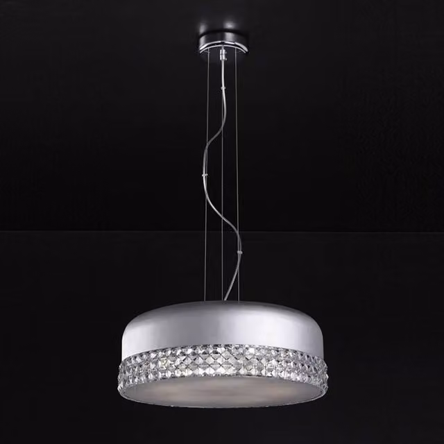 Italux Lighting Carina Classic 6 Light Crystal Pendant Ceiling Light in Silver with G9 Bulbs