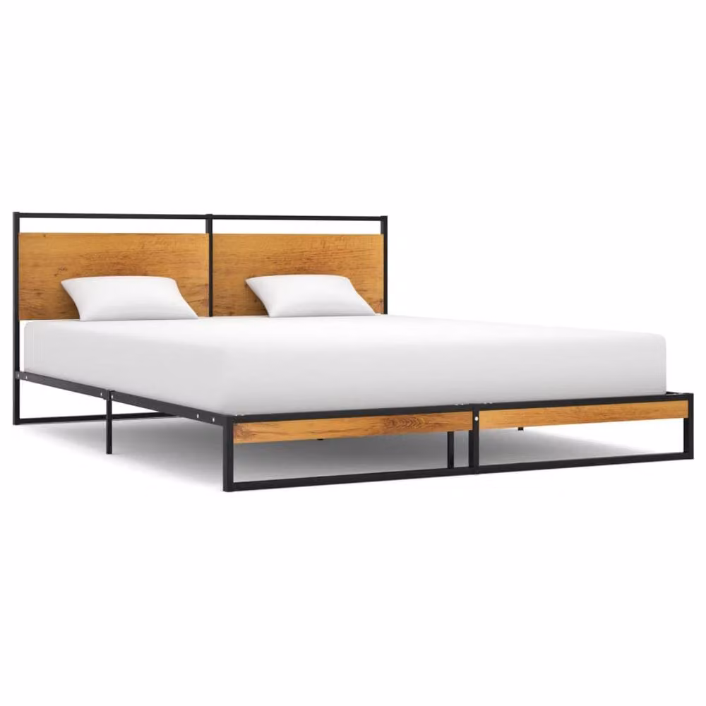 Berkfield Home Metal Bed Frame in Black, W/D/H: 140 x 200 cm – 2