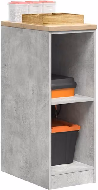 Berkfield Home Garage Storage Cabinet in Concrete Grey, Solid Pine Wood, W/D/H: 30 x 51 x 85 cm