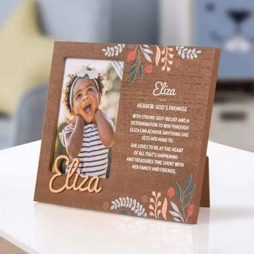 History & Heraldry Eliza Pre-personalised Child's Picture Frame, Brown, W/H: 11 x 8.5 cm – 2