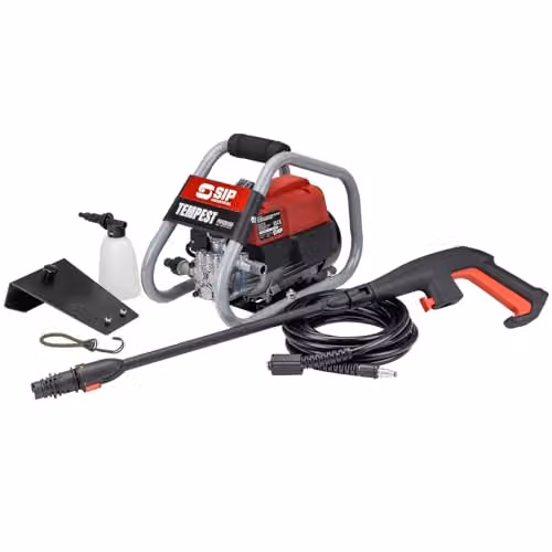 SIP Tempest PW420/150 Wall-Mount Pressure Washer, Red, 2175psi, 420L/hr, 6m Hose & Detergent – 1