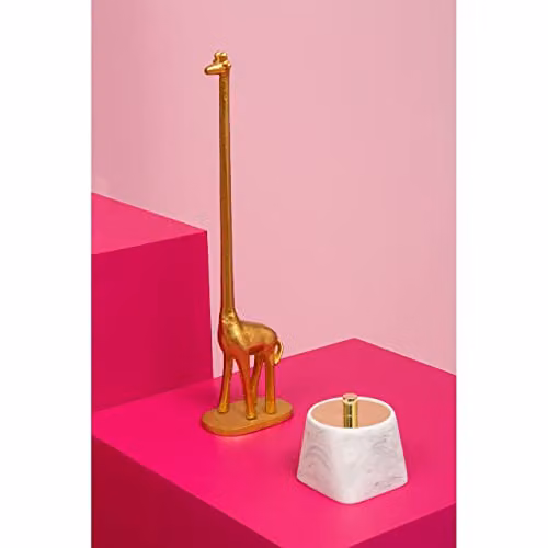 Orsina Fauna Giraffe Freestanding Toilet Roll Holder in Gold, W/D/H: 12 x 12 x 45 cm – 2