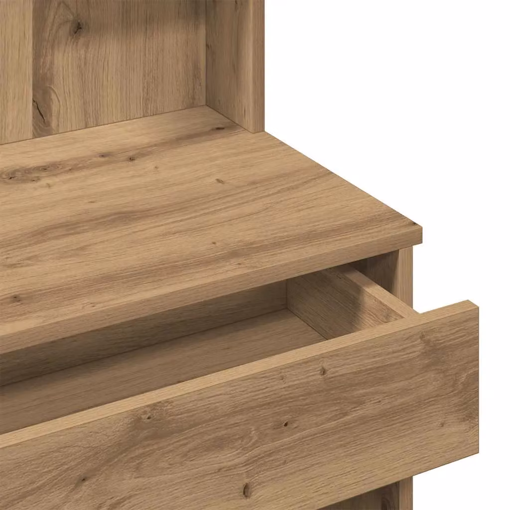 Berkfield Home Artisan Oak Dressing Table with Mirror in Brown, W/D/H: 96 x 39 x 142 cm – 5
