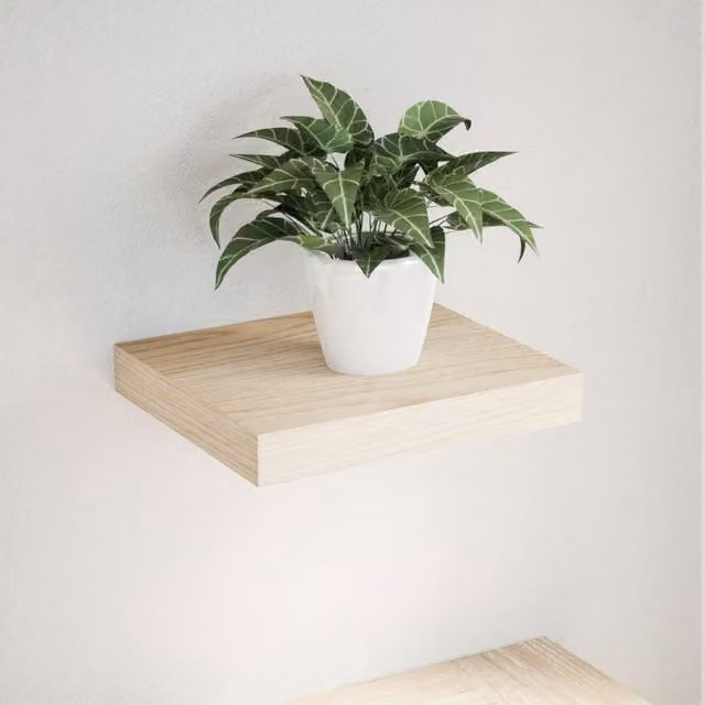 Berkfield Home Brown Oak Floating Wall Mounted Shelf, W/D/H: 23 x 23.5 x 4 cm