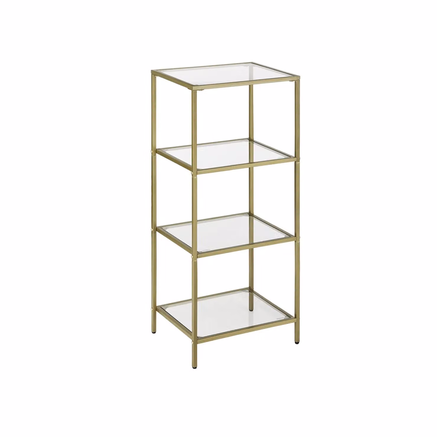 Rafaelo Mobilia Gold 4 Tier Glass and Metal Side Table – 2