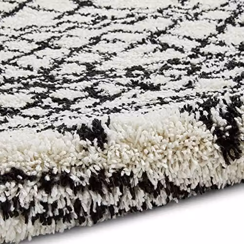 Think Rugs Scandi Berber G274 High Density Pile Shaggy Rug in White/Black, W: 160 cm, L: 220 cm – 7