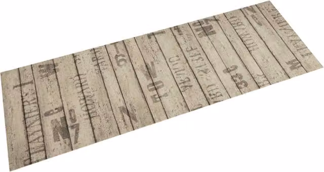 Berkfield Home Washable Fence Kitchen Rug in Beige Velvet, W: 60 cm, L: 180 cm