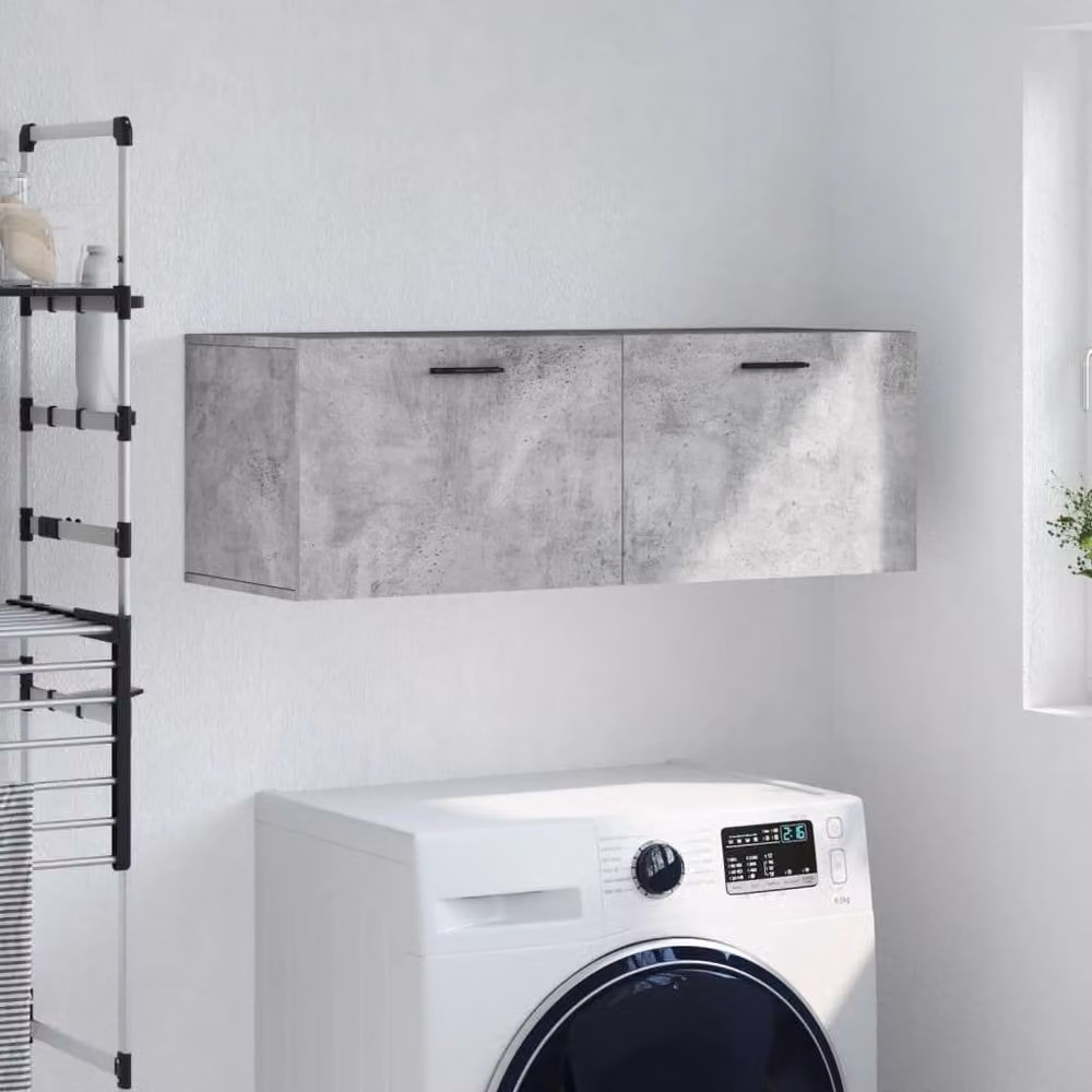 Berkfield Home Wall Mounted Cabinet in Concrete Grey, W/D/H: 100 x 36.5 x 35 cm – 2