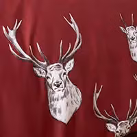 Catherine Lansfield Munro Stag Check Lined Eyelet Curtains in Red, Width: 168 cm, Drop: 183 cm – 3