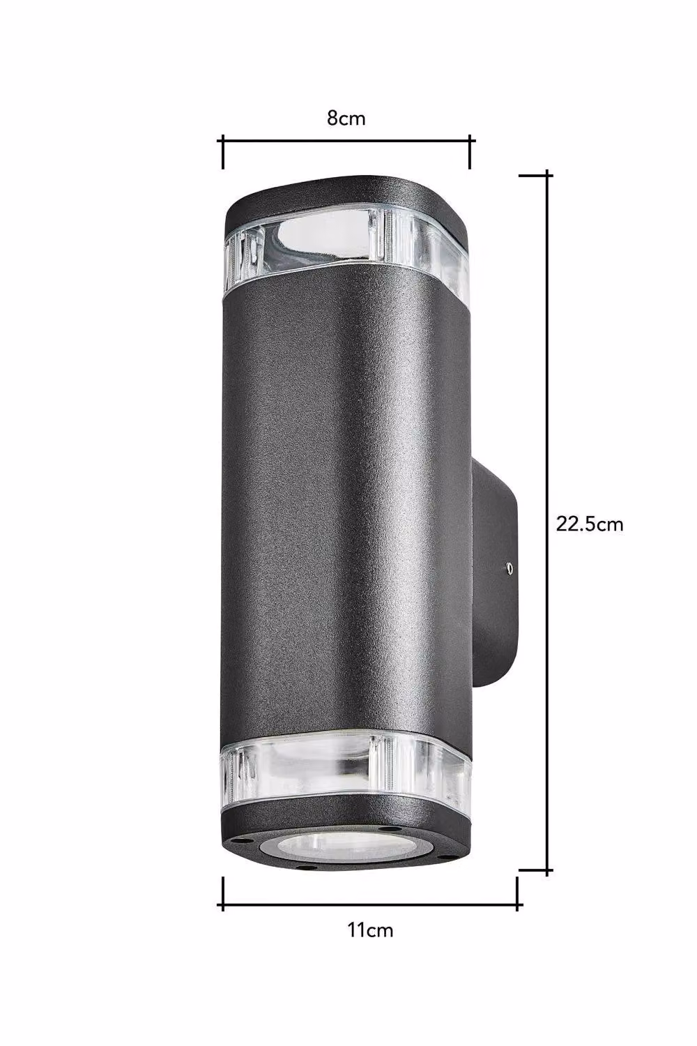 BHS Lighting Epin Modern Black Metal Outdoor Wall Light with Transparent Glass for Garden and Up/Down Lighting – 4