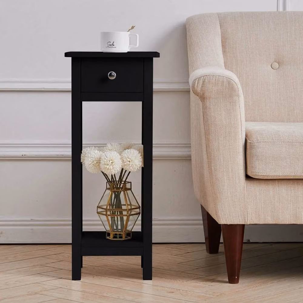 PAWNORA Slim Modern Black Lacquered MDF Hallway Console Table – 2