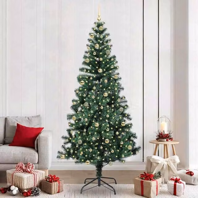 Berkfield Home Pre-lit Artificial Christmas Tree, Green, Height: 240 cm