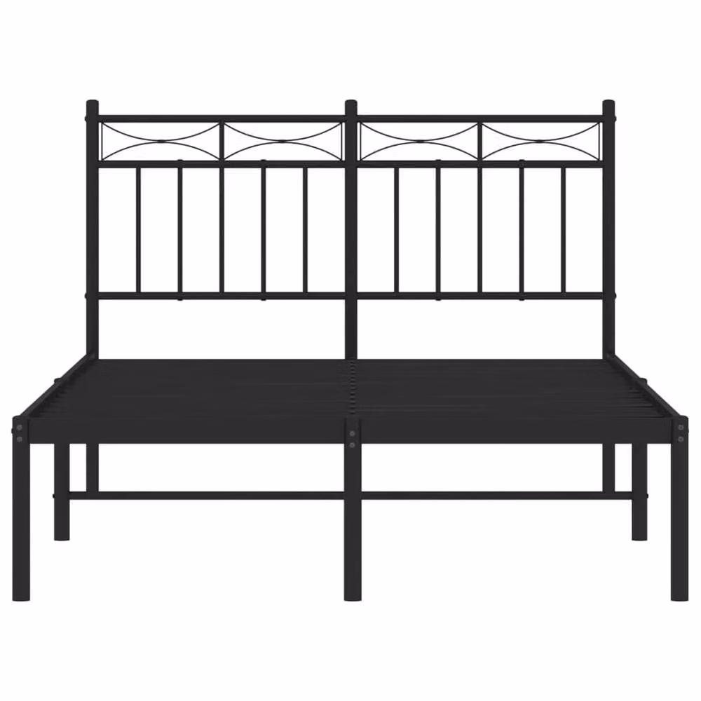 Berkfield Home Metal Bed Frame with Headboard in Black, W/D/H: 120 x 200 cm – 3