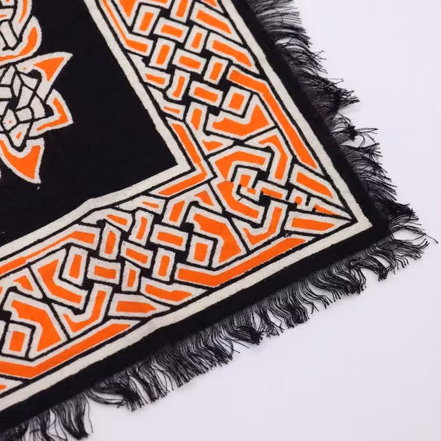 KDMK Earth Mother Esoteric Fringed Altar Cloth for Rituals and Meditation in Black