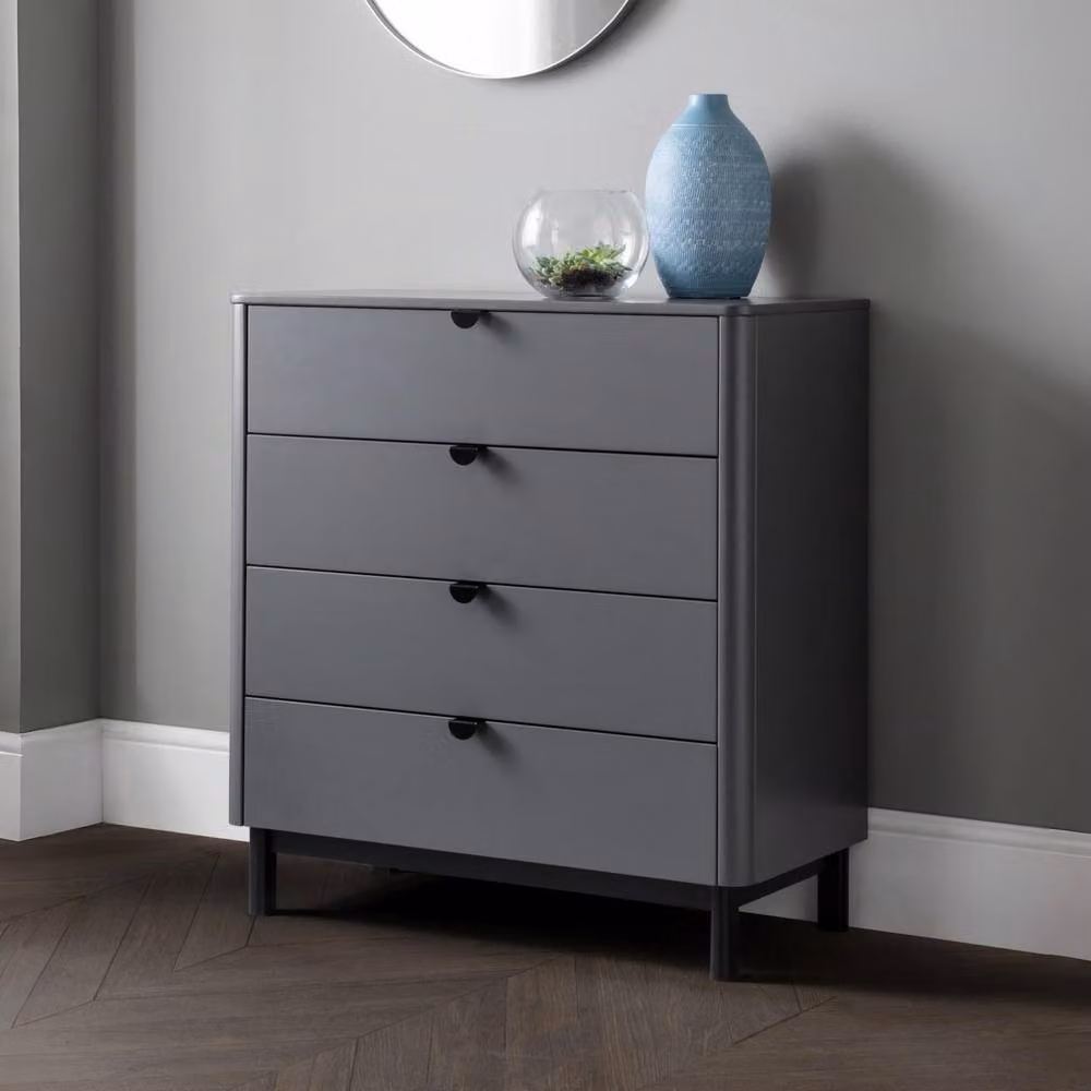 Cheshire Premium Nova 4 Drawer Chest in Storm Grey and Black – 2