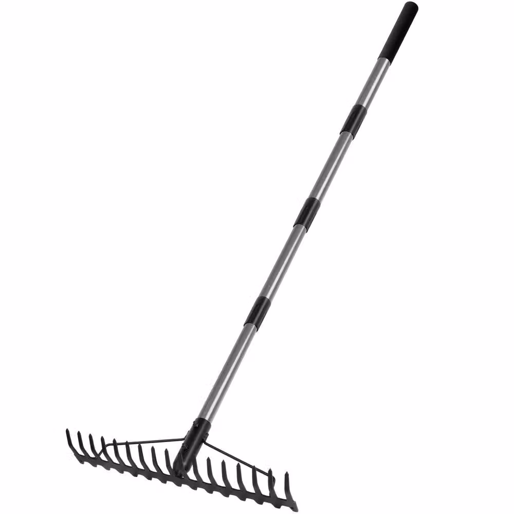 Walensee Heavy-Duty Bow Rake with 17 Steel Tines and Silver Stainless Steel Handle – 2