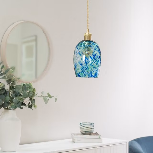 ValueLights India Confetti Glass Ceiling Shade in Green and Multicolour