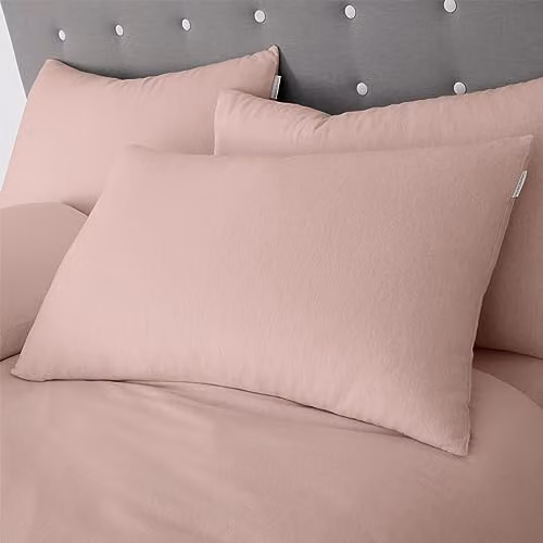 Catherine Lansfield Pink Brushed Cotton Flannelette Pillowcase Pair, W: 50 cm, H: 75 cm
