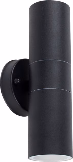 ValueLights Up Down Black Outdoor Garden Stainless Steel Wall Light