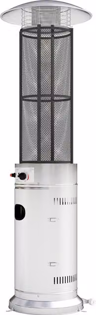 Outsunny 11kW Adjustable Gas Patio Heater in Silver Metal, Height: 180 cm – 1