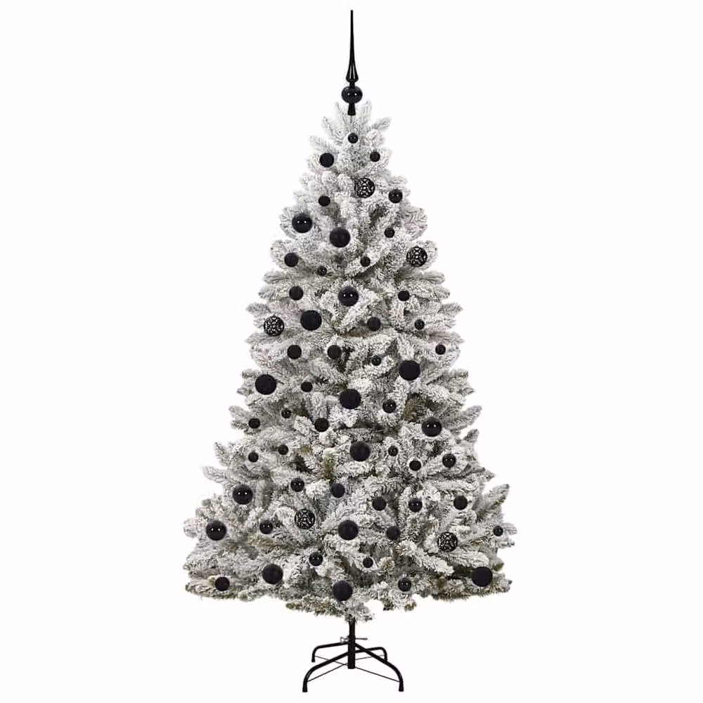 Berkfield Home Artificial Christmas Tree in Green and White, Height: 180 cm – 3