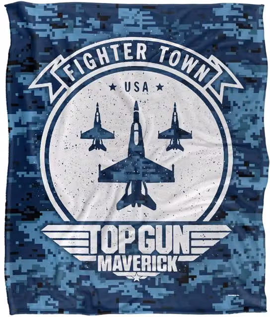 LOGOVISION Top Gun: Maverick Fighter Town USA Super Soft Fleece Throw Blanket, White, W: 152 cm, D: 127 cm – 6