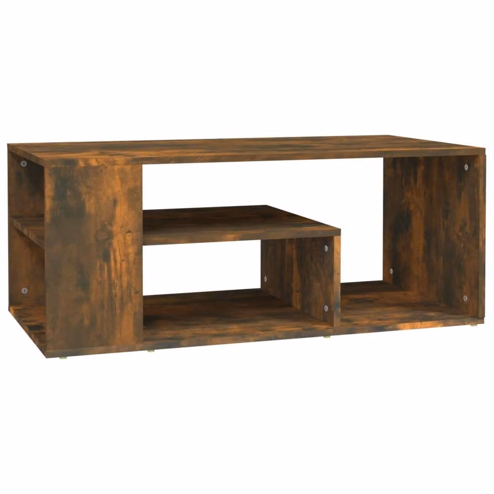 Berkfield Home Modern Rectangular Coffee Table in Smoked Oak Brown, W/D/H: 100 x 50 x 40 cm – 2
