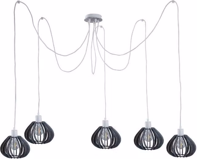Netlighting Nicoleta Cluster Pendant Ceiling Light in Grey with 5x E27 Sockets